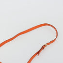 Salvatore Ferragamo Gancini Hand Bag Leather 2way Orange Gold Auth 190253-15