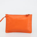 Salvatore Ferragamo Gancini Hand Bag Leather 2way Orange Gold Auth 190253-25