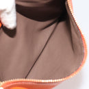 Salvatore Ferragamo Gancini Hand Bag Leather 2way Orange Gold Auth 190253-26
