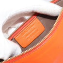 Salvatore Ferragamo Gancini Hand Bag Leather 2way Orange Gold Auth 190253-12