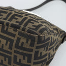 FENDI Zucca Canvas Mamma Baguette Shoulder Bag Brown Black Auth 190254A-9