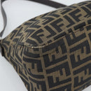 FENDI Zucca Canvas Mamma Baguette Shoulder Bag Brown Black Auth 190254A-14