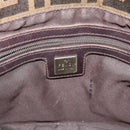 FENDI Zucca Canvas Mamma Baguette Shoulder Bag Brown Black Auth 190254A-17
