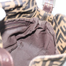 FENDI Zucca Canvas Mamma Baguette Shoulder Bag Brown Black Auth 190254A-18