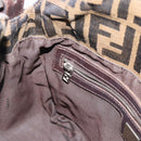 FENDI Zucca Canvas Mamma Baguette Shoulder Bag Brown Black Auth 190254A-20