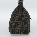 FENDI Zucca Canvas Mamma Baguette Shoulder Bag Brown Black Auth 190254A-3