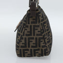 FENDI Zucca Canvas Mamma Baguette Shoulder Bag Brown Black Auth 190254A-4