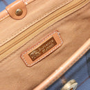 Burberrys Nova Check Hand Bag PVC 2way Blue Gold Auth 190255-20