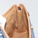 Burberrys Nova Check Hand Bag PVC 2way Blue Gold Auth 190255-21