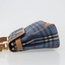 Burberrys Nova Check Hand Bag PVC 2way Blue Gold Auth 190255-4