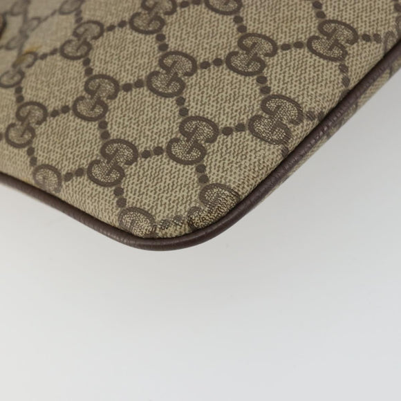 GUCCI GG Supreme Web Sherry Line Bag PVC Beige Gold 904 02 047 Auth 190257
