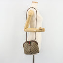 GUCCI GG Supreme Web Sherry Line Bag PVC Beige Gold 904 02 047 Auth 190257-22