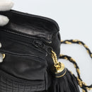 BALLY Chain Shoulder Bag Leather Black Gold Auth 190259-10
