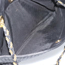 BALLY Chain Shoulder Bag Leather Black Gold Auth 190259-12