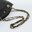 BALLY Chain Shoulder Bag Leather Black Gold Auth 190259-7