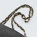 BALLY Chain Shoulder Bag Leather Black Gold Auth 190259-8