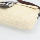 FENDI Zucca Canvas Mamma Baguette Shoulder Bag Beige Silver Auth 190260SAM-9