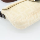 FENDI Zucca Canvas Mamma Baguette Shoulder Bag Beige Silver Auth 190260SAM-14