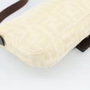 FENDI Zucca Canvas Mamma Baguette Shoulder Bag Beige Silver Auth 190260SAM-16