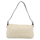 FENDI Zucca Canvas Mamma Baguette Shoulder Bag Beige Silver Auth 190260SAM-2