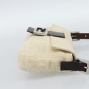 FENDI Zucca Canvas Mamma Baguette Shoulder Bag Beige Silver Auth 190260SAM-4
