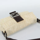 FENDI Zucca Canvas Mamma Baguette Shoulder Bag Beige Silver Auth 190260SAM-6