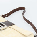 FENDI Zucca Canvas Mamma Baguette Shoulder Bag Beige Silver Auth 190260SAM-8