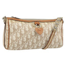 Christian Dior Trotter Canvas Romantic Shoulder Bag PVC Ivory Silver Auth 190263A-1