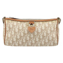 Christian Dior Trotter Canvas Romantic Shoulder Bag PVC Ivory Silver Auth 190263A-2