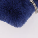 Jimmy Choo Chain Shoulder Phone Holder Acrylic Fur Blue Silver Auth 190265A-16