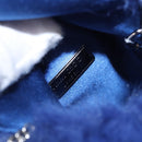 Jimmy Choo Chain Shoulder Phone Holder Acrylic Fur Blue Silver Auth 190265A-9