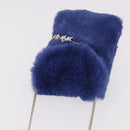 Jimmy Choo Chain Shoulder Phone Holder Acrylic Fur Blue Silver Auth 190265A-6