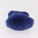 Jimmy Choo Chain Shoulder Phone Holder Acrylic Fur Blue Silver Auth 190265A-5
