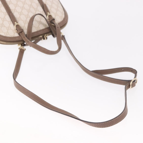 GUCCI GG Supreme Handtas PVC 2-weg Beige Goud 309617 Auth 190275