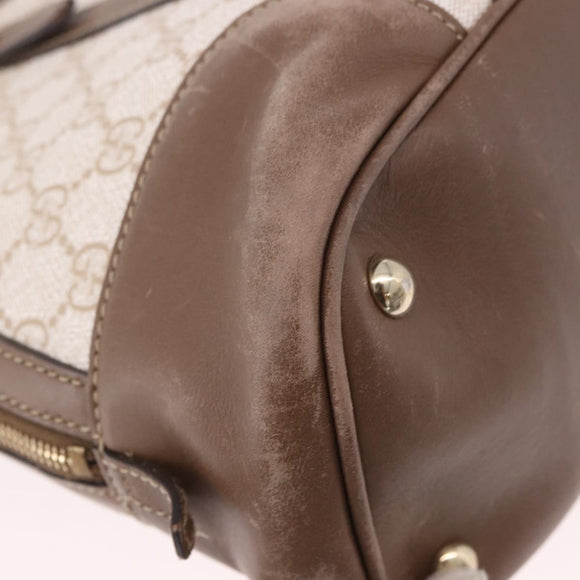 GUCCI GG Supreme Handtas PVC 2-weg Beige Goud 309617 Auth 190275