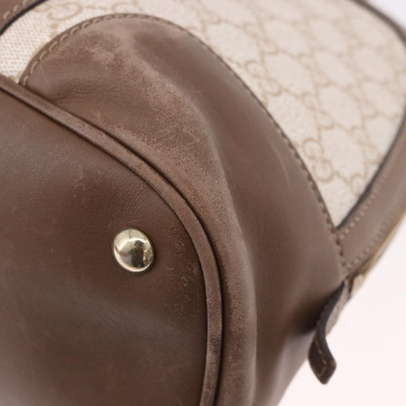 GUCCI GG Supreme Handtas PVC 2-weg Beige Goud 309617 Auth 190275