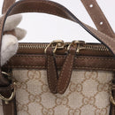 GUCCI GG Supreme Handtas PVC 2-weg Beige Goud 309617 Auth 190275-20