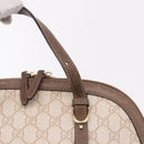 GUCCI GG Supreme Handtas PVC 2-weg Beige Goud 309617 Auth 190275-10