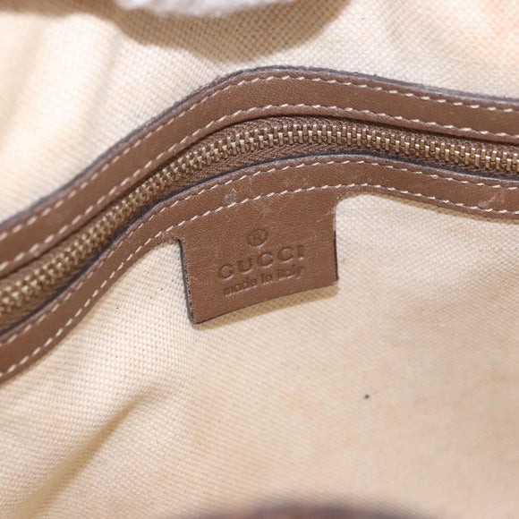 GUCCI GG Supreme Handtas PVC 2-weg Beige Goud 309617 Auth 190275