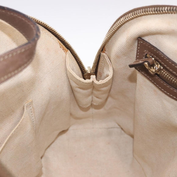 GUCCI GG Supreme Handtas PVC 2-weg Beige Goud 309617 Auth 190275