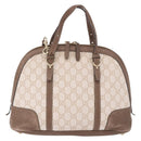GUCCI GG Supreme Handtas PVC 2-weg Beige Goud 309617 Auth 190275-13