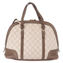 GUCCI GG Supreme Handtas PVC 2-weg Beige Goud 309617 Auth 190275-2