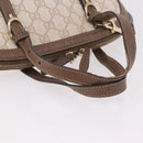 GUCCI GG Supreme Handtas PVC 2-weg Beige Goud 309617 Auth 190275-7