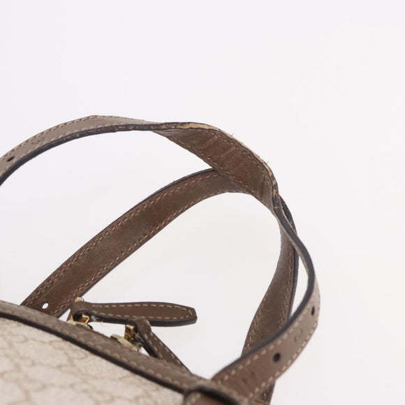 GUCCI GG Supreme Handtas PVC 2-weg Beige Goud 309617 Auth 190275
