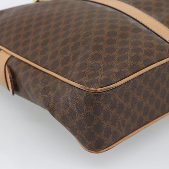 CELINE Macadam Canvas Aktetas PVC Leer Bruin Goud Auth 190276