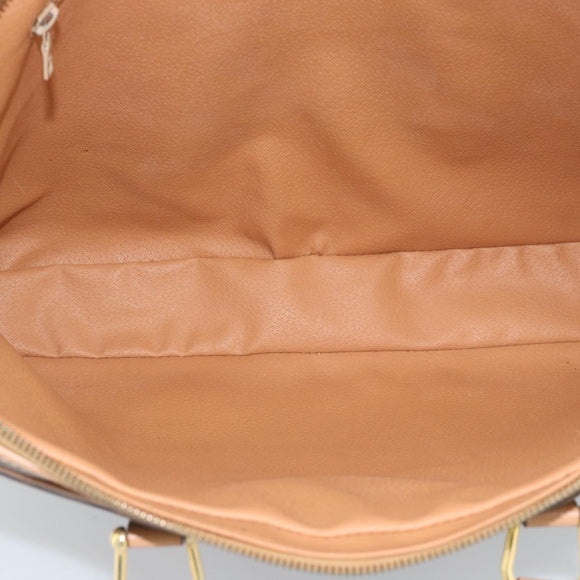 CELINE Macadam Canvas Aktetas PVC Leer Bruin Goud Auth 190276