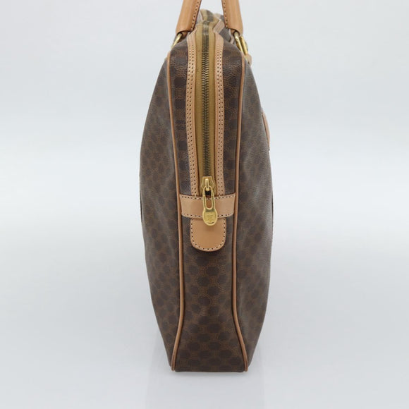 CELINE Macadam Canvas Aktetas PVC Leer Bruin Goud Auth 190276