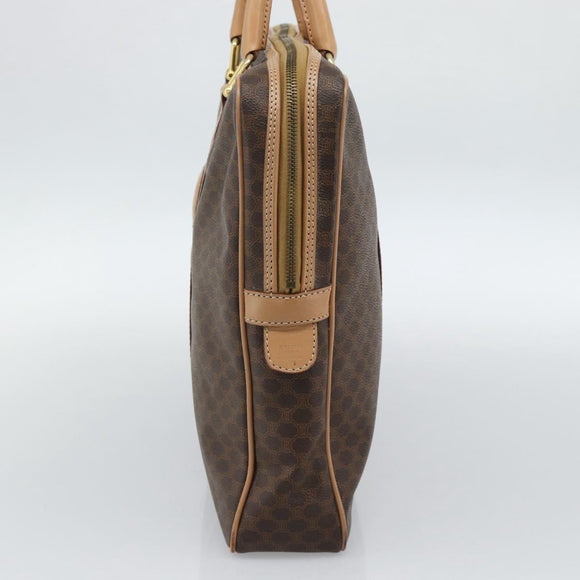 CELINE Macadam Canvas Aktetas PVC Leer Bruin Goud Auth 190276