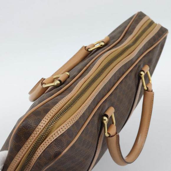 CELINE Macadam Canvas Aktetas PVC Leer Bruin Goud Auth 190276