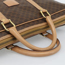 CELINE Macadam Canvas Aktetas PVC Leer Bruin Goud Auth 190276-7